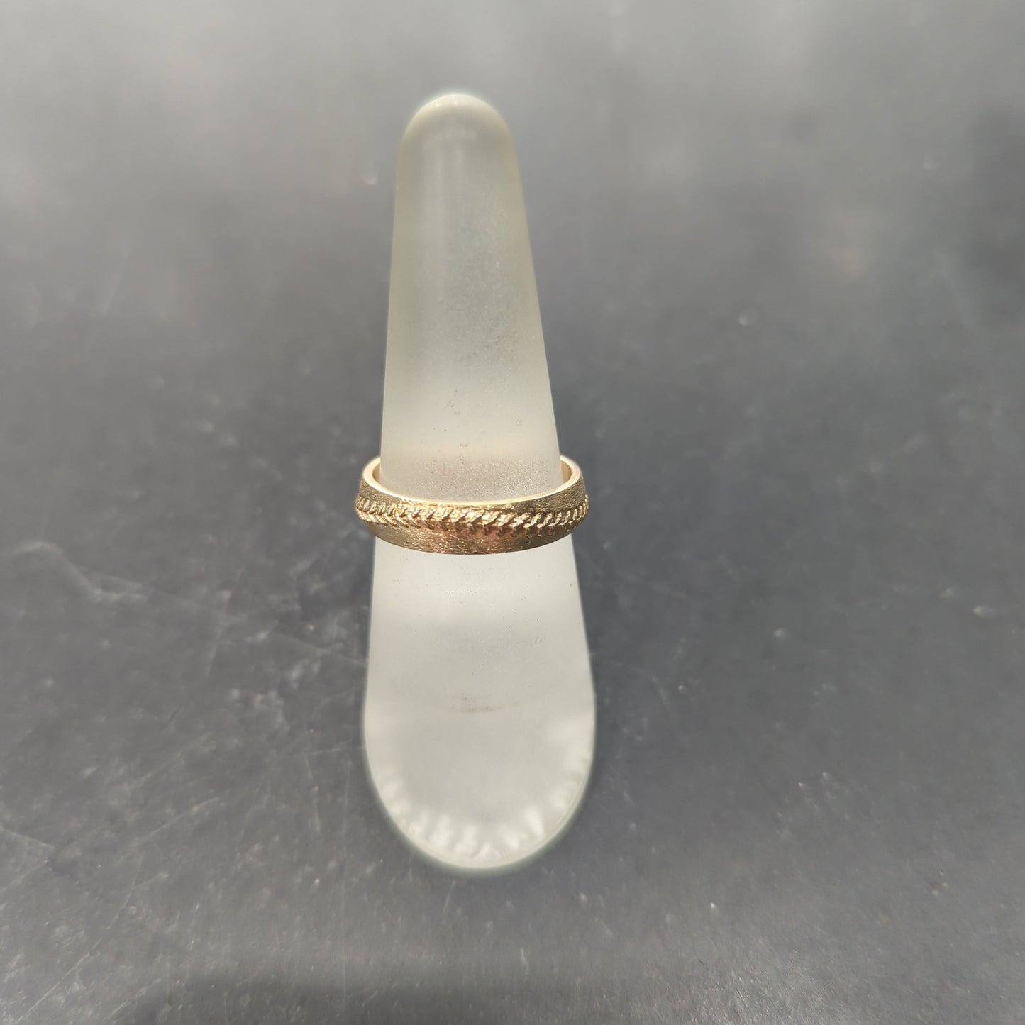 14k yellow gold 5mm Softball stitching band