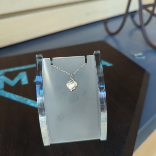 Softball puffed heart pendant-charm