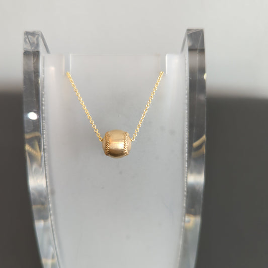 14k yellow gold softball pendant