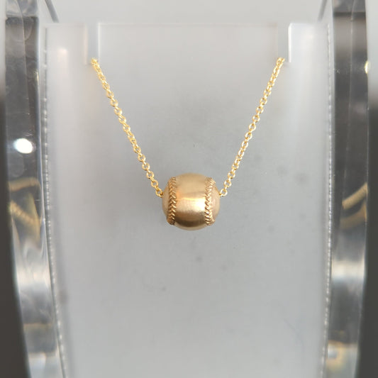 14k yellow gold softball pendant