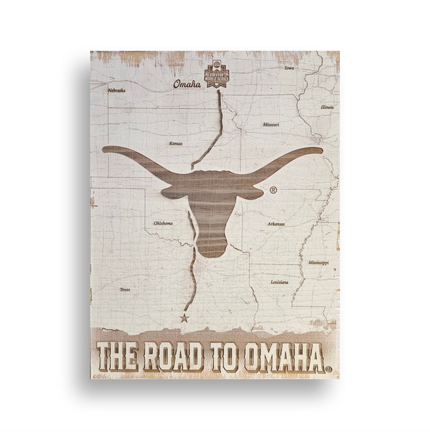 Texas - Road to Omaha Map