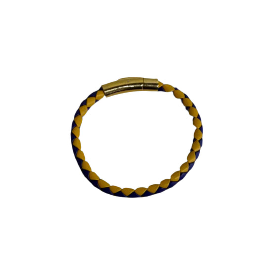 Purple and Yellow Italian leather bracelet