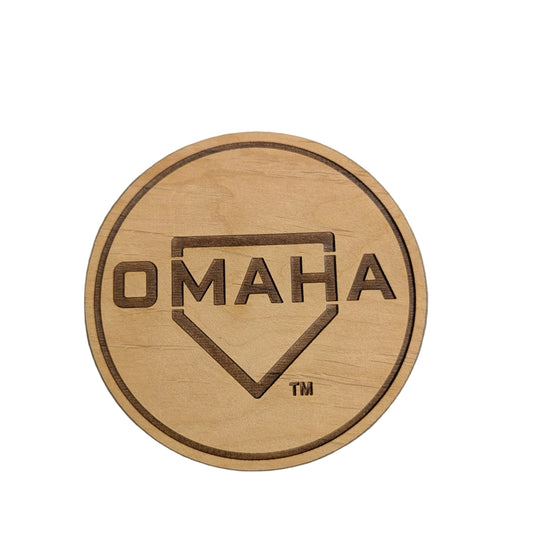 Omaha Home Plate Wood Coaster