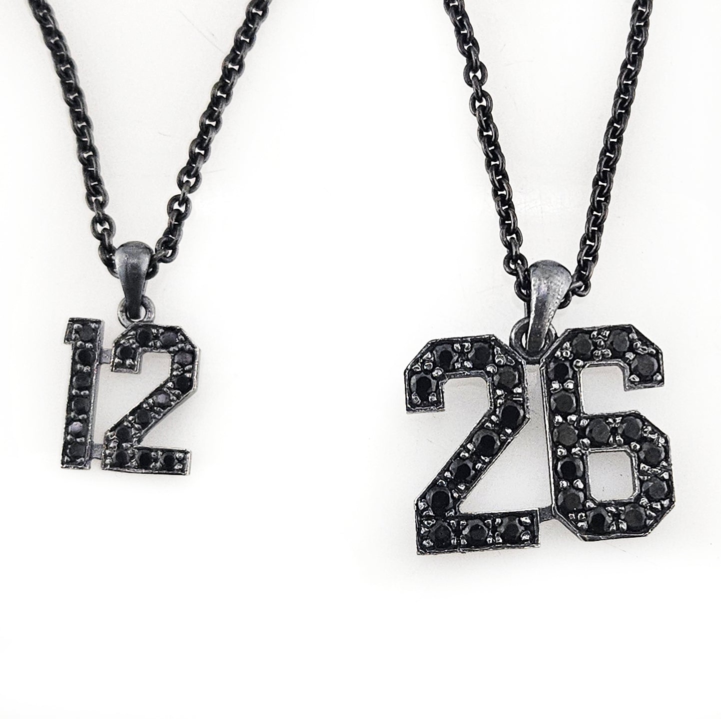 Diamond and Sterling Silver Number Pendant