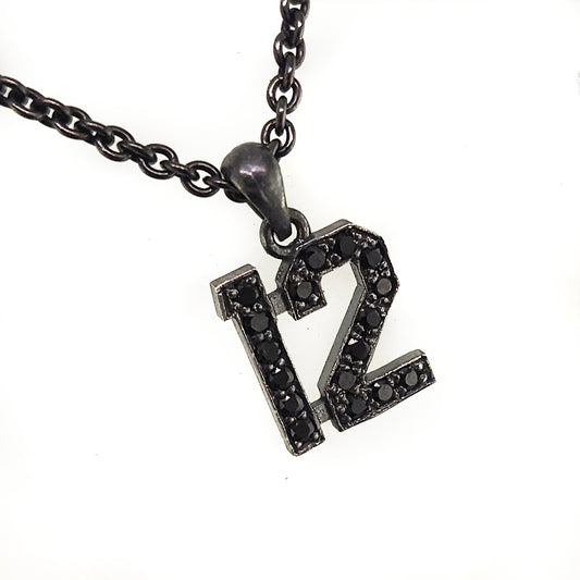 Diamond and Sterling Silver Number Pendant