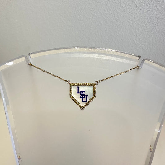 LSU gold and diamond pendant