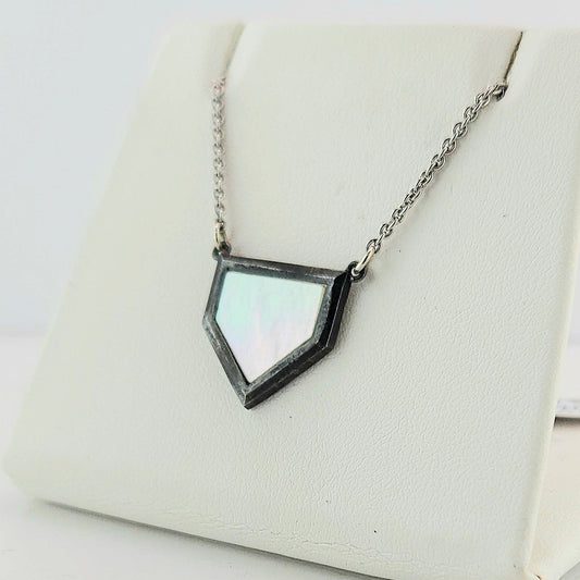 Home Plate Mother of Pearl Silver Pendant