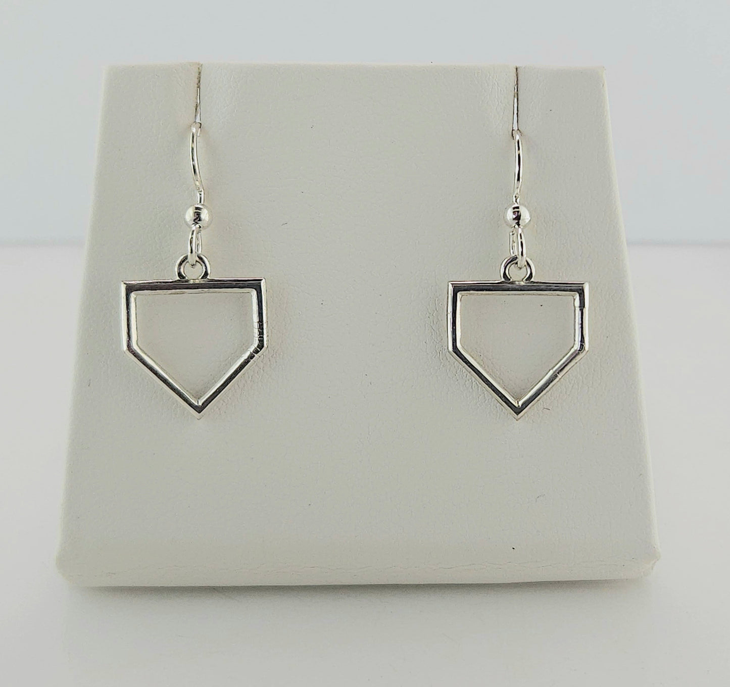 Home Plate Sterling Silver Earring