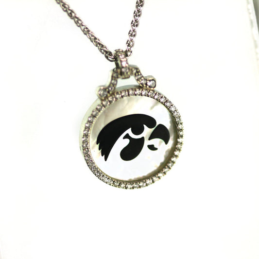 Iowa Diamond & 14k Mother of Pearl Pendant