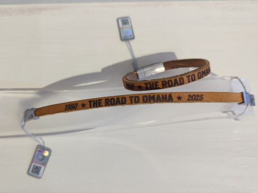 75 Years Road to Omaha Single Leather Bracelet