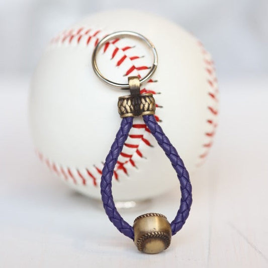 Leather Baseball Key Chain, Gift for Dad, Mom, Youth, Boy, Girl, Personalized, Team Colors