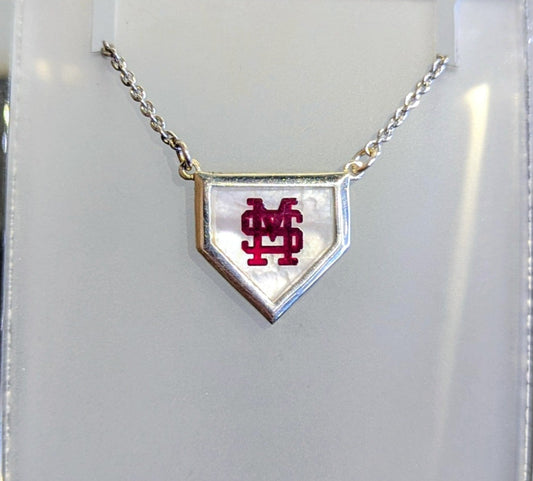 Mississippi State Home Plate Necklace