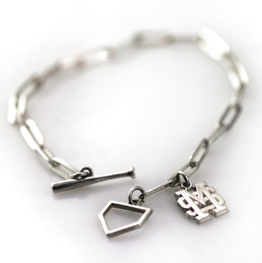Mississippi State Paper Clip Bracelet with Home Plate Toggle