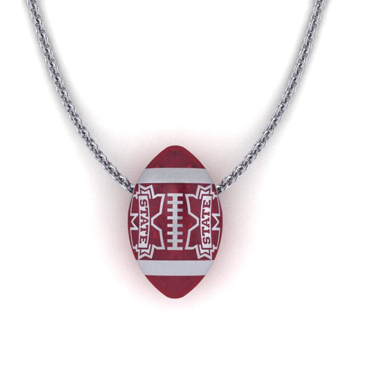 Mississippi State Sterling Silver Football Pendant