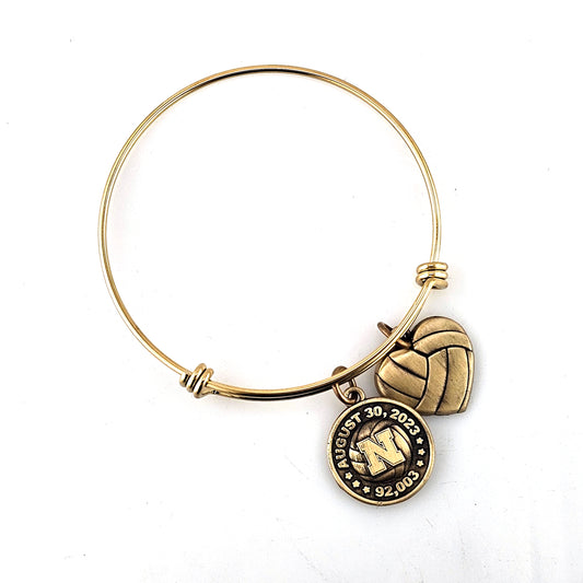 Nebraska Attendance Record Heart Bracelet