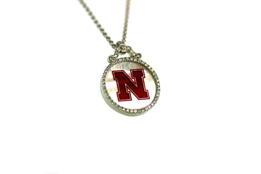 Nebraska 14k & Diamond Mother of Pearl Pendant