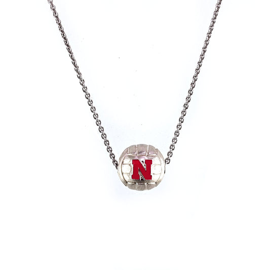 Nebraska Enameled Volleyball Pendant