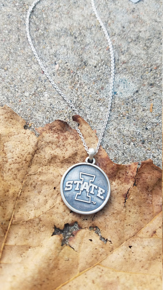 Iowa State University, Cyclones Sterling Silver Antiqued Pendant