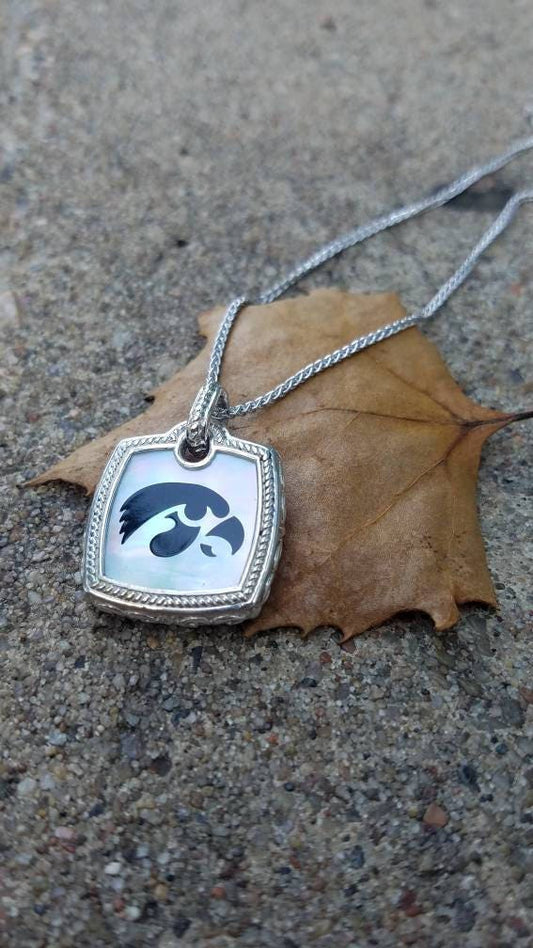 Iowa Hawkeyes Mother of Pearl Necklace