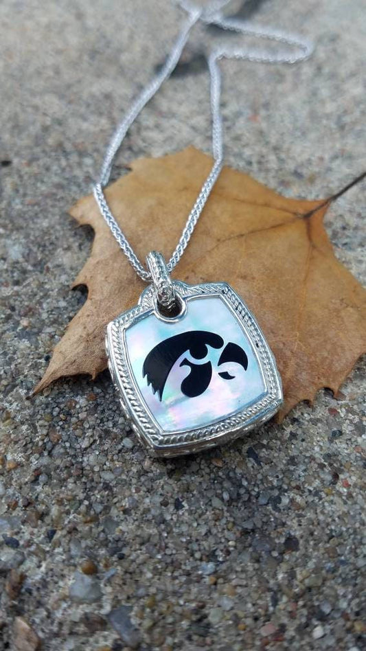 Iowa Hawkeyes Mother of Pearl Necklace