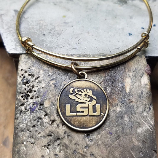 LSU, Tigers, Charm Bracelet, Jewelry, Accessory, Gift for her, mom , Graduate, Football, Baseball, Alumni, Officially Licensed, Bangle