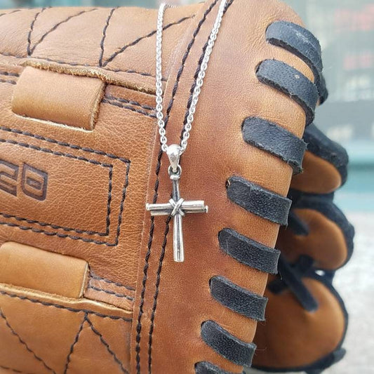 Baseball Bat Cross Small Sterling Silver