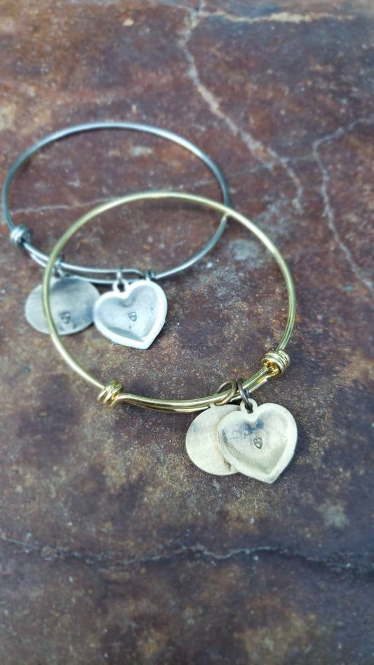 Personalized Football Heart Jersey Number Charm Bracelet