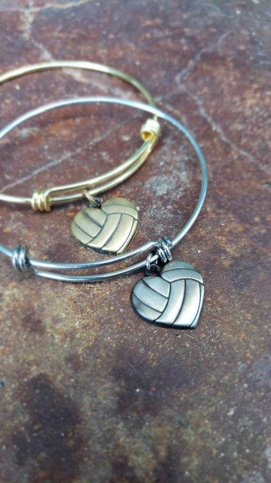 Volleyball Heart Bangle, Bracelet