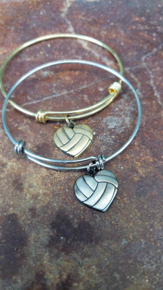Volleyball Heart Bangle, Bracelet