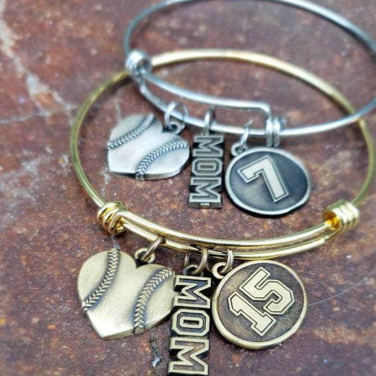 Baseball, Softball, Heart Charm Bracelet