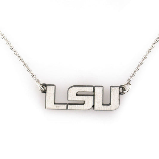 LSU Sterling Silver Inline Necklace