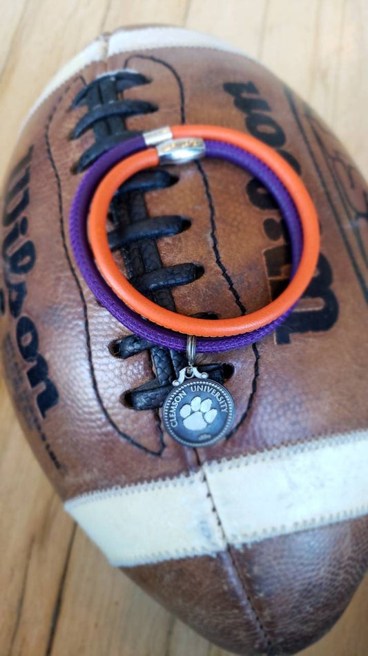 Clemson Tigers Leather Bracelet