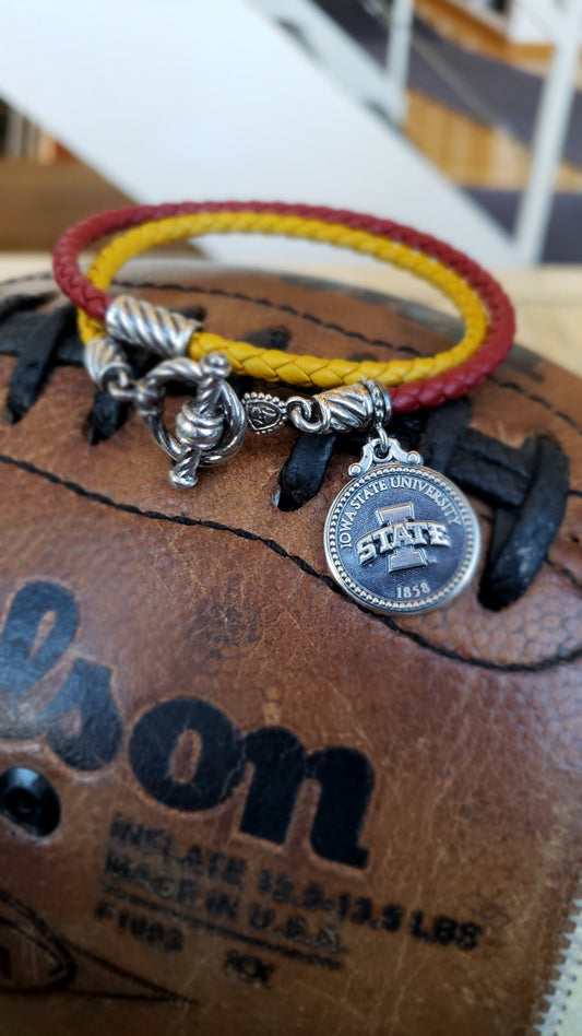 Iowa State Sterling Silver Charm Bracelet