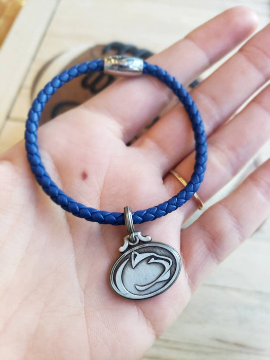 Penn State Braided Leather Bracelet