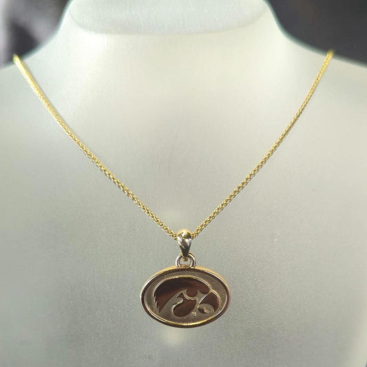 Iowa Hawkeye 14k yellow gold Tiger Hawk Neckace