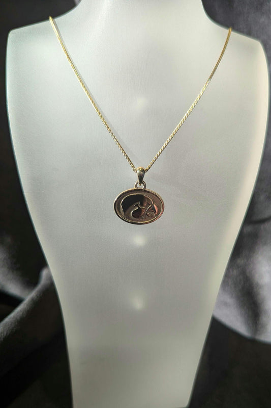 Iowa Hawkeye 14k yellow gold Tiger Hawk Neckace