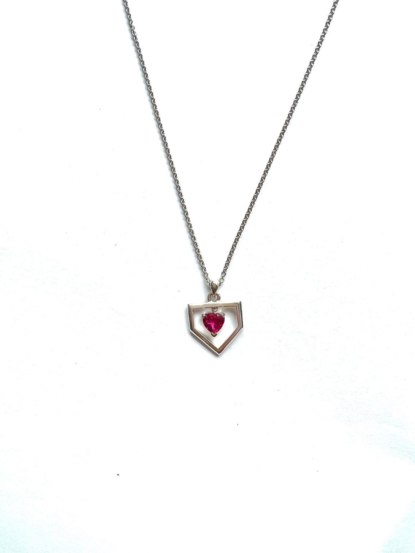 Red Heart Sterling Silver Necklace