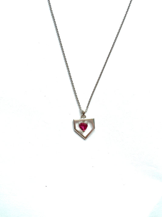 Red Heart Sterling Silver Necklace