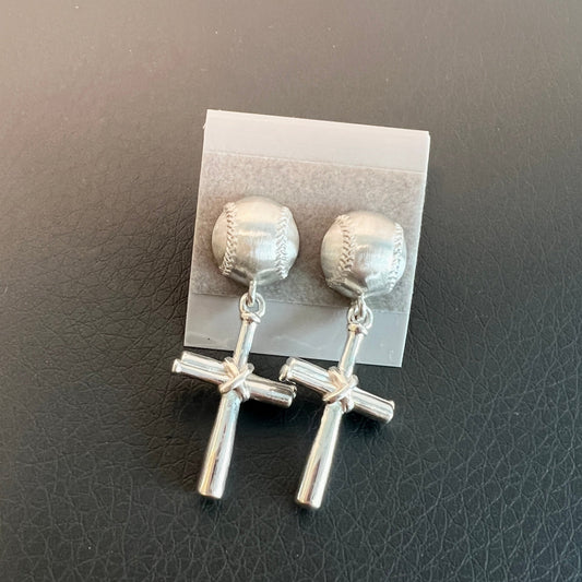 Softball Cross Earrings