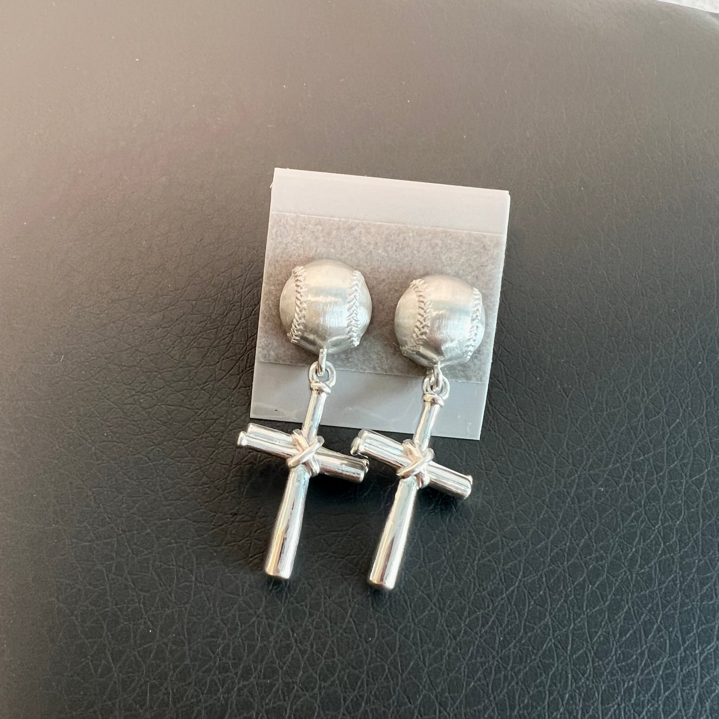 Baseball Cross Earrings