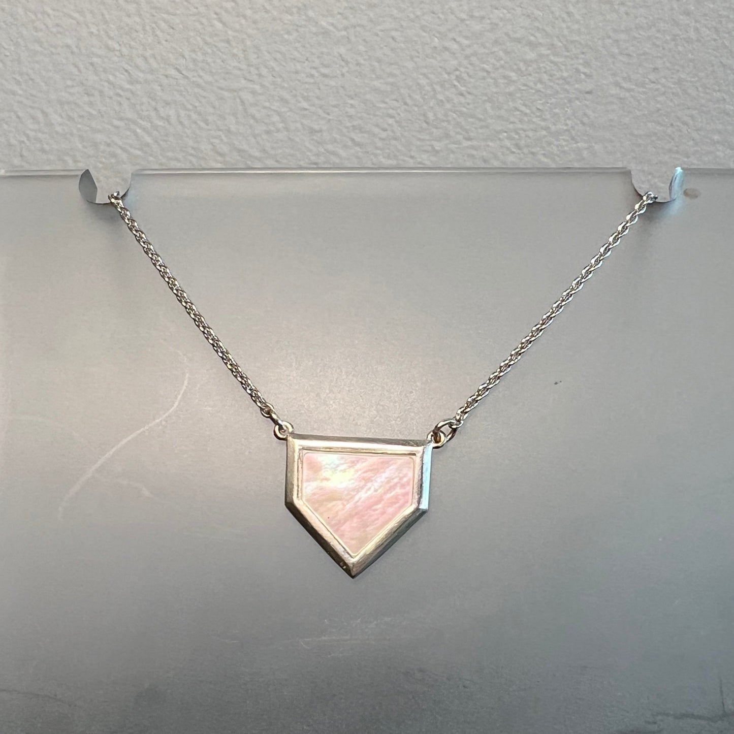 Home Plate Mother of Pearl Silver Pendant