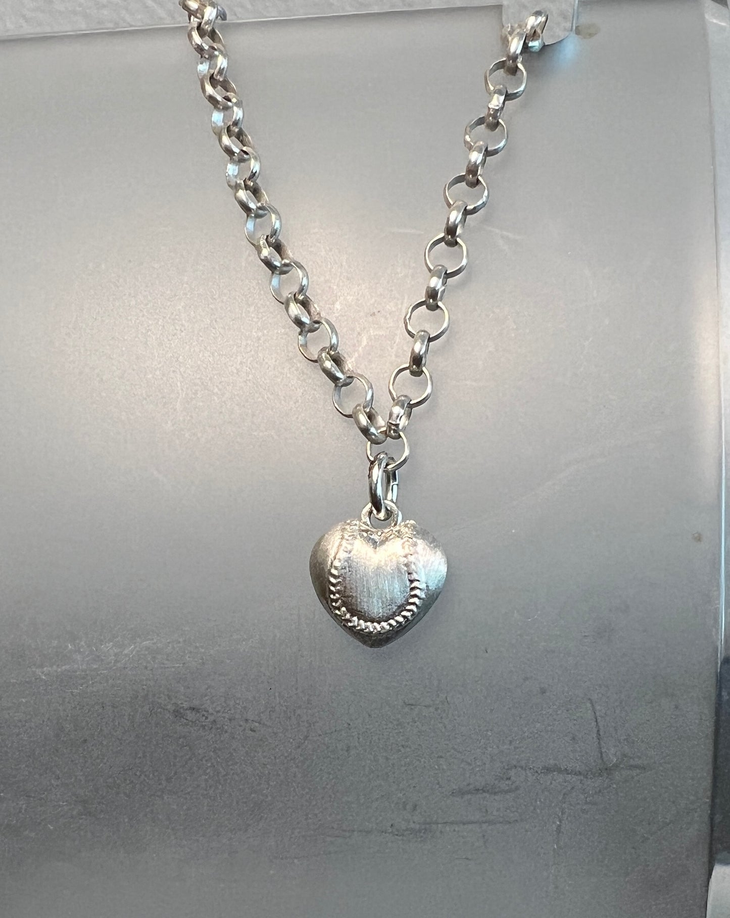 Puffed Heart Baseball Bracelet