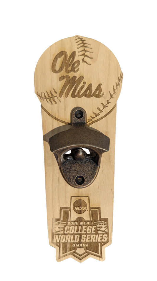 Ole Miss MCWS Wall Bottle Opener