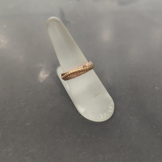 14k rose gold 5mm Baseball stitching band