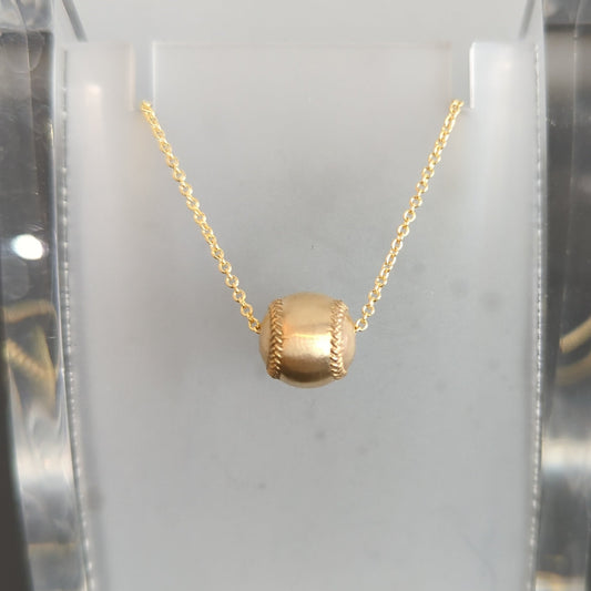 14k gold 10mm baseball pendant