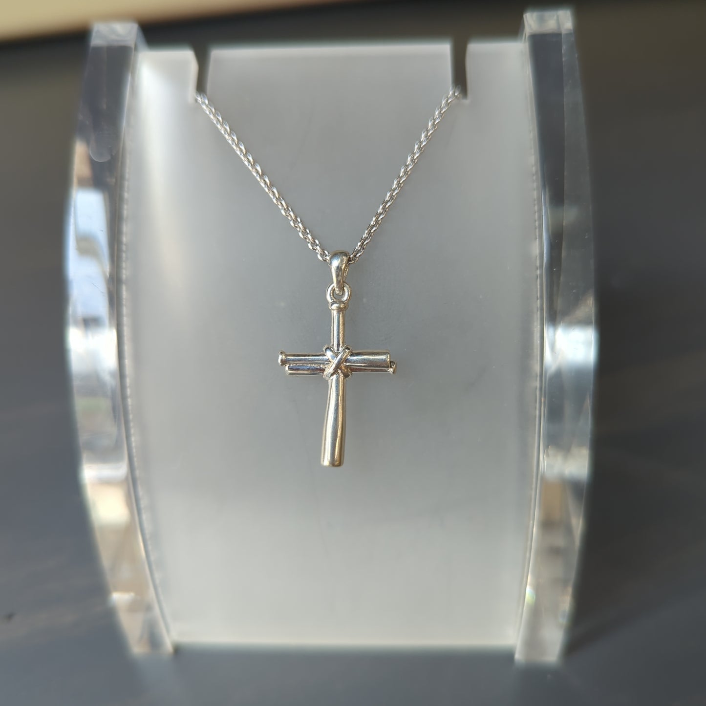 Softball bat small cross on chain