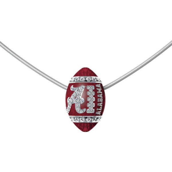 Alabama 14k gold & diamond football pendant