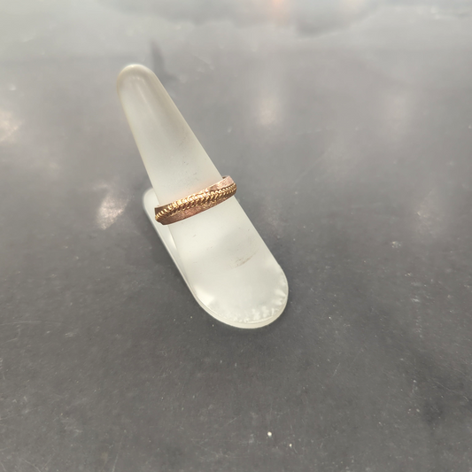 14k rose gold 5mm Baseball stitching band