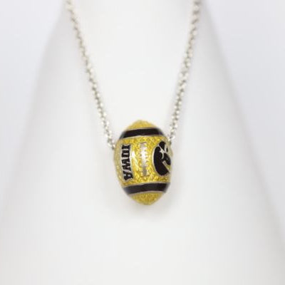Iowa Enameled Football Pendant