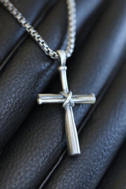 Baseball Cross Sterling silver Lobster clasp Rounded box chain Metal finish (in pictured order) gun metal, brushed, high polished